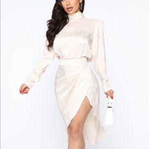 Fashion Nova Ivory Dress